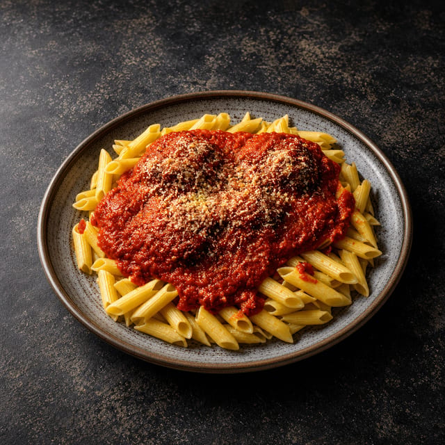 Ziti with Meatballs.